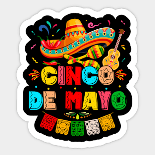 Cinco De Mayo Mexican Fiesta 5 De Mayo Taco Dabbing Funny Sticker